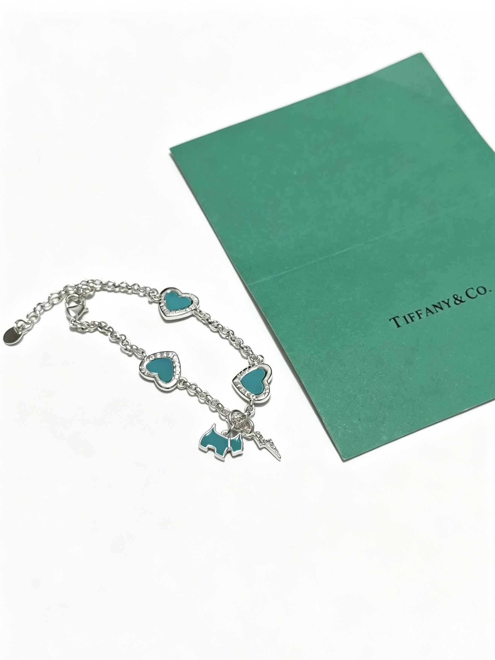 Tiffany & Co. Blue Enamel Heart Bracelet